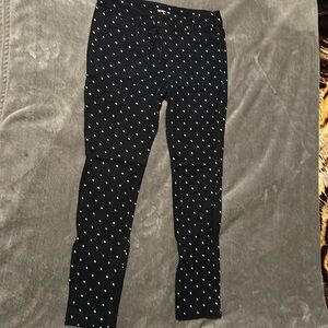 Black pixie pant with white polka dots